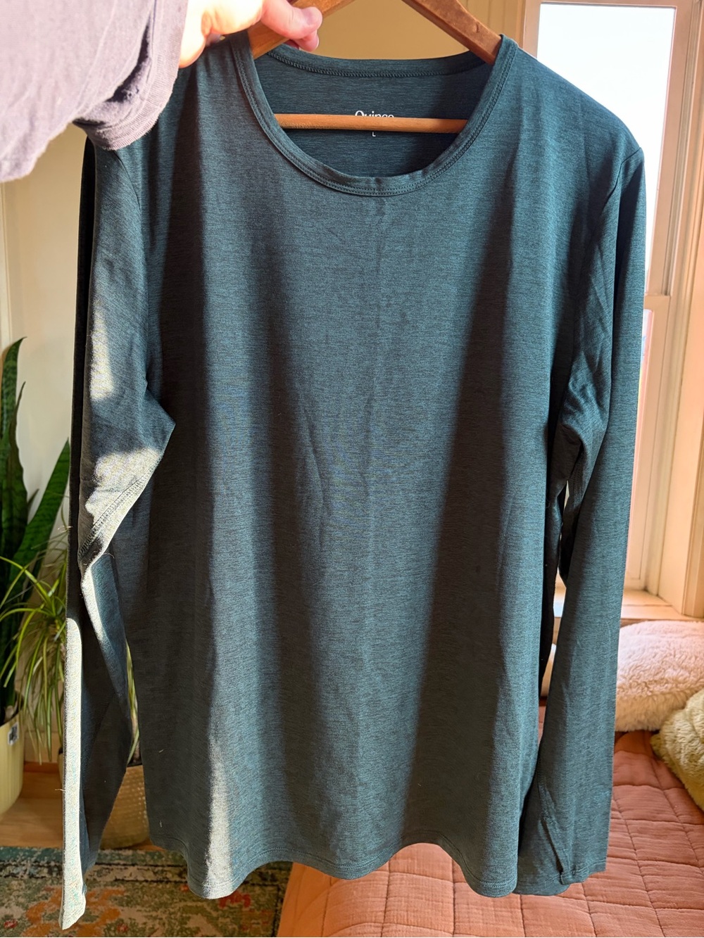 Dark Teal Green Sun Shirt from Quince